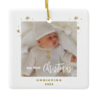 Elegant 2-Sided My First Christmas Baby's Photo  C