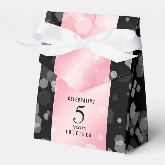 Elegant 2nd 5th Rose Quartz Wedding Anniversary Favour Box (Front Side)