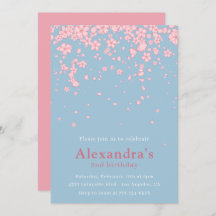 Elegant 2nd birthday invitations Floral Pink