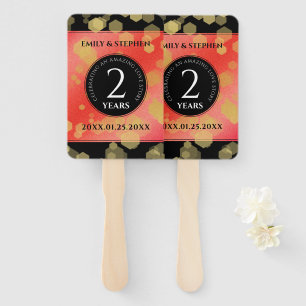 Elegant 2nd Garnet Wedding Anniversary Celebration Hand Fan