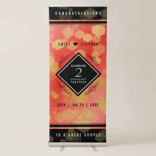 Elegant 2nd Garnet Wedding Anniversary Retractable Banner