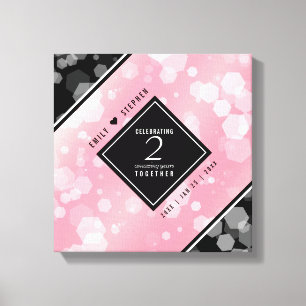 Elegant 2nd Rose Quartz Wedding Anniversary Canvas Print