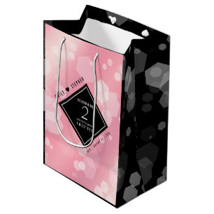 Elegant 2nd Rose Quartz Wedding Anniversary Medium Gift Bag