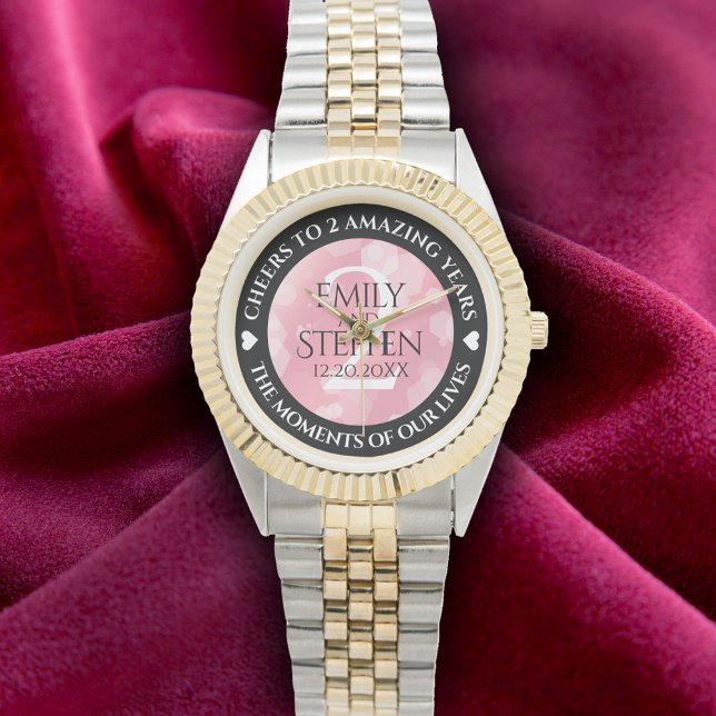 Elegant 2nd Rose Quartz Wedding Anniversary Watch (Elegant 2nd Rose Quartz Wedding Anniversary Wristwatch Cover Photo)