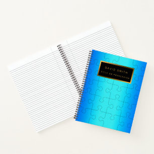 Elegant 2u1 Royal Blue Metal Business Card & Notebook