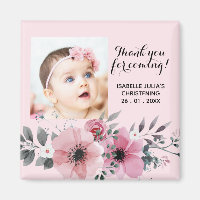 Elegant 2x2 Pink THANK YOU FOR COMING! Christening