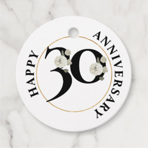 Elegant 30th Anniversary Favour Tags