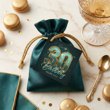 Elegant 30th Birthday Gold Teal 3D Effect Luxury