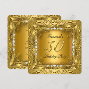 Elegant 30th Birthday Party Elite Gold Diamonds Invitation