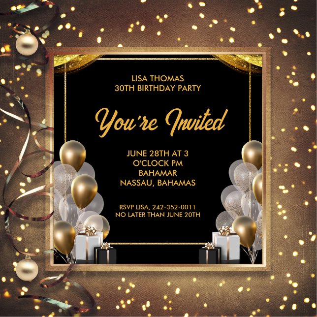 Elegant 30th Birthday Party Invitation (Creator Uploaded)