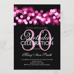 Elegant 30th Birthday Party Pink Hollywood Glam Invitation