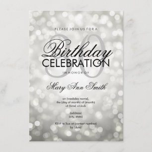Elegant 30th Birthday Party Silver Glitter Lights Invitation