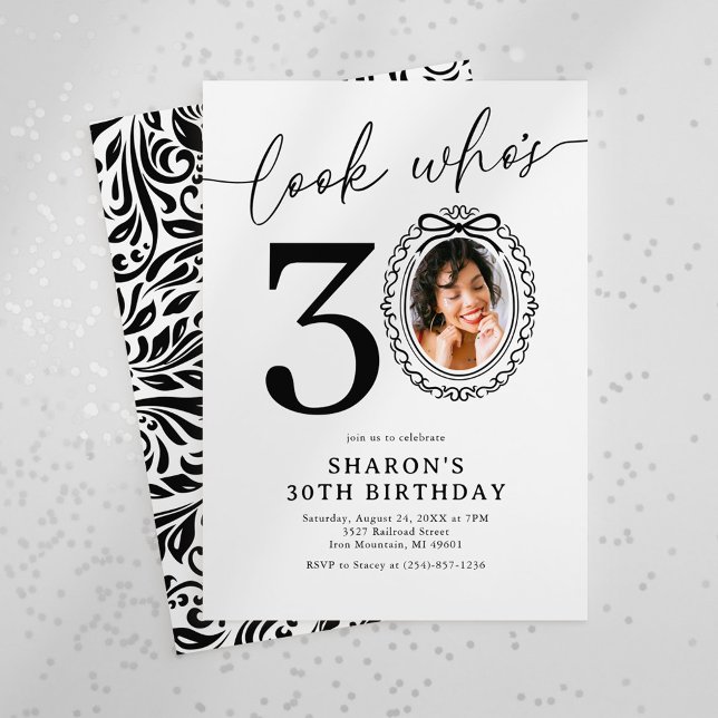 Elegant 30th Birthday Photo Invitation (Creator Uploaded)