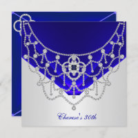 Elegant 30th Birthday Rich Royal Blue Silver White