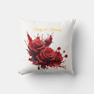 Elegant 30th Birthday - Roses in Bloom Cushion