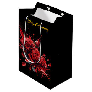 Elegant 30th Birthday - Roses in Bloom Medium Gift Bag