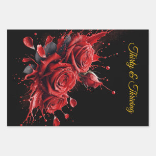 Elegant 30th Birthday - Roses in Bloom Wrapping Paper Sheet