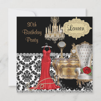 Elegant 30TH BIRTHDAY VINTAGE BLING  Invitation