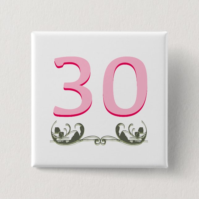 Elegant 30th Gift 15 Cm Square Badge (Front)