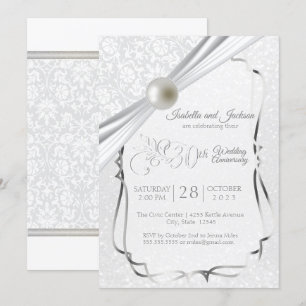 Elegant 30th Pearl Anniversary Design Invitation