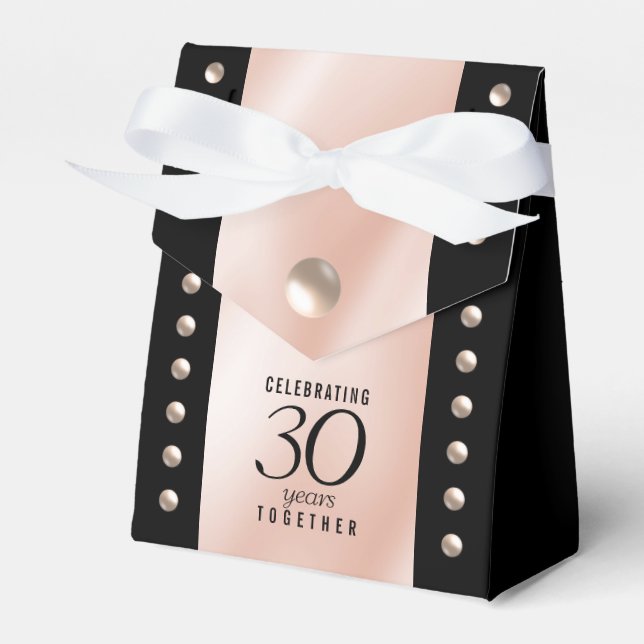 Elegant 30th Pearl Wedding Anniversary Celebration Favour Box (Front Side)