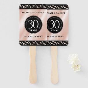 Elegant 30th Pearl Wedding Anniversary Celebration Hand Fan