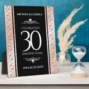 Elegant 30th Pearl Wedding Anniversary Celebration Plaque