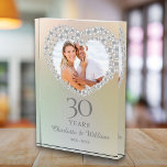 Elegant 30th Wedding Anniversary Pearl Photo Block<br><div class="desc">This chic 30th wedding anniversary keepsake can be personalised with the photo,  names and anniversary dates of the special couple. Designed by Thisisnotme©</div>