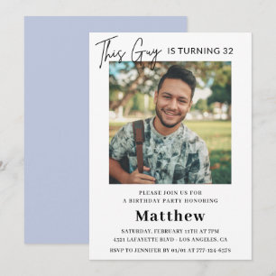 Elegant 32nd birthday invitations Men Photo