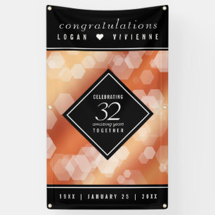 Elegant 32nd Bronze Wedding Anniversary Banner