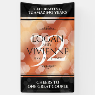 Elegant 32nd Bronze Wedding Anniversary Banner