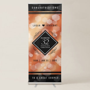 Elegant 32nd Bronze Wedding Anniversary Retractable Banner
