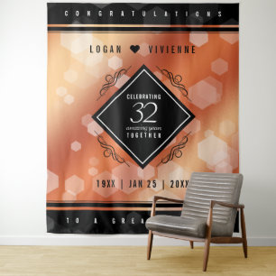 Elegant 32nd Bronze Wedding Anniversary Tapestry
