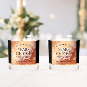 Elegant 32nd Bronze Wedding Anniversary Whiskey Glass