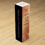 Elegant 32nd Bronze Wedding Anniversary Wine Box<br><div class="desc">Add an extra special touch to 32nd wedding anniversary celebrations with this commemorative wine gift box! Elegant black serif and sans serif lettering with hexagonal confetti on a bronze background add a memorable touch for this special occasion and extraordinary milestone. Customise with the happy couple's names and the years of...</div>