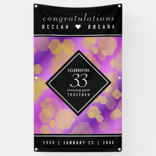 Elegant 33rd Amethyst Wedding Anniversary Banner