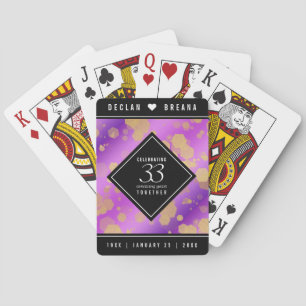 Elegant 33rd Amethyst Wedding Anniversary Playing Cards