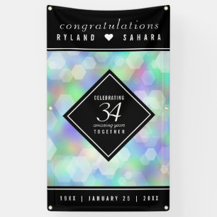 Elegant 34th Opal Wedding Anniversary Celebration Banner