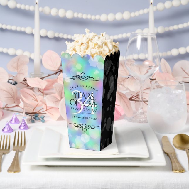 Elegant 34th Opal Wedding Anniversary Celebration Favour Box (Wedding)