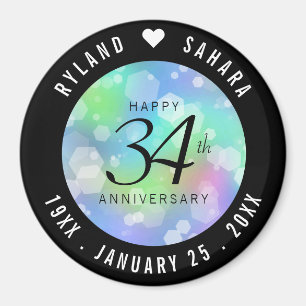 Elegant 34th Opal Wedding Anniversary Celebration Magnet