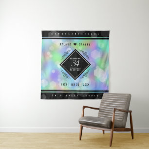 Elegant 34th Opal Wedding Anniversary Celebration Tapestry