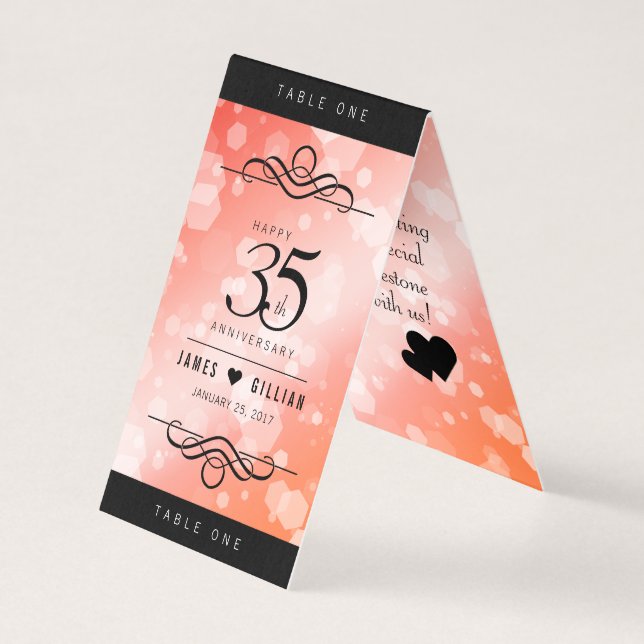 Elegant 35th Coral Wedding Anniversary Celebration (Front)
