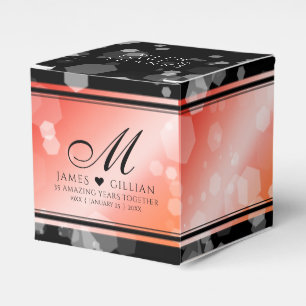 Elegant 35th Coral Wedding Anniversary Celebration Favour Box