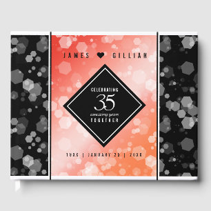 Elegant 35th Coral Wedding Anniversary Celebration Guest Book