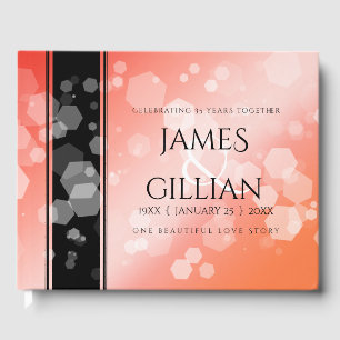 Elegant 35th Coral Wedding Anniversary Celebration Guest Book