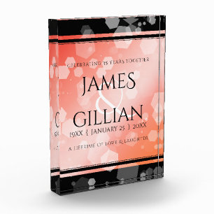 Elegant 35th Coral Wedding Anniversary Celebration Photo Block