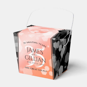 Elegant 35th Coral Wedding Anniversary Favour Box