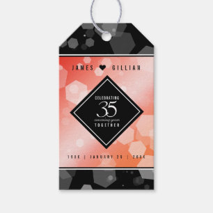 Elegant 35th Coral Wedding Anniversary Gift Tags