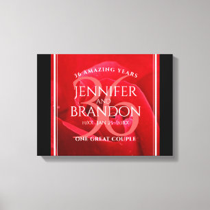 Elegant 36th Rose Wedding Anniversary Celebration Canvas Print