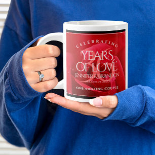 Elegant 36th Rose Wedding Anniversary Celebration Large Coffee Mug